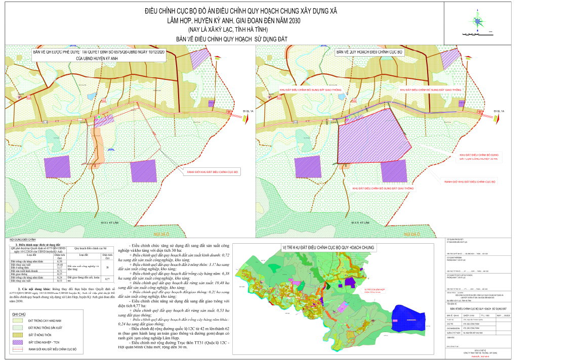Phê duyệt điều chỉnh cục bộ Quy hoạch chung xây dựng xã Lâm Hợp, huyện Kỳ Anh (nay là xã Kỳ Lạc, tỉnh Hà Tĩnh)
