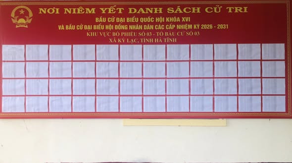 Xã Kỳ Lạc niêm yết danh sách cử tri bầu cử đại biểu Quốc hội khóa XVI và bầu cử đại biểu Hội đồng nhân dân các cấp nhiệm kỳ 2026 - 2031