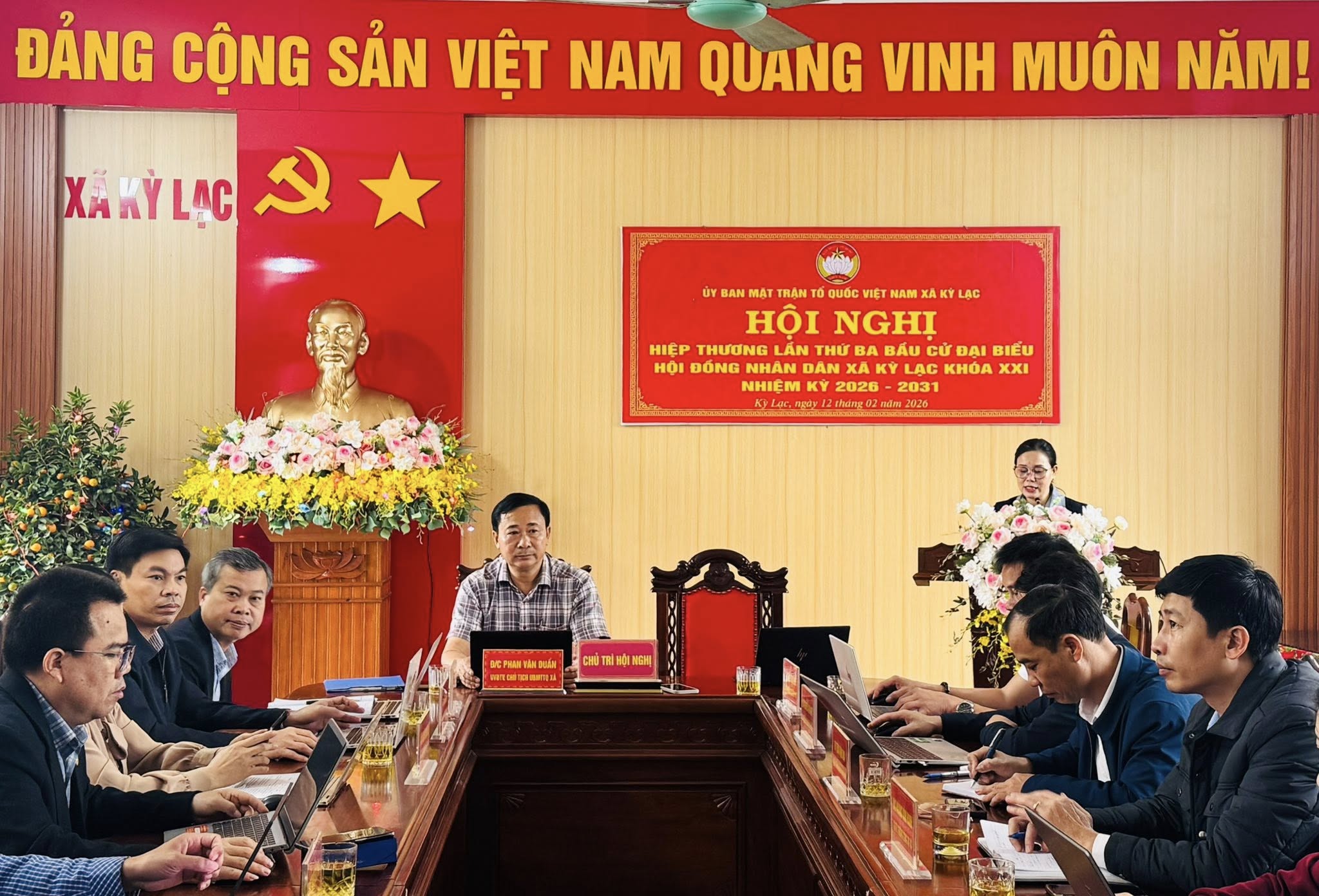 BAN THƯỜNG TRỰC UB MTTQ VIỆT NAM XÃ KỲ LẠC TỔ CHỨC HỘI NGHỊ HIỆP THƯƠNG LẦN THỨ 3.