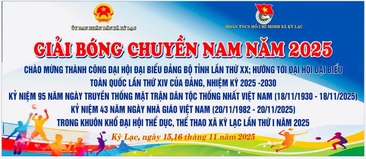 XÃ KỲ LẠC TỔ CHỨC GIẢI BÓNG CHUYỀN NAM THANH NIÊN XÃ KỲ LẠC NĂM 2025 