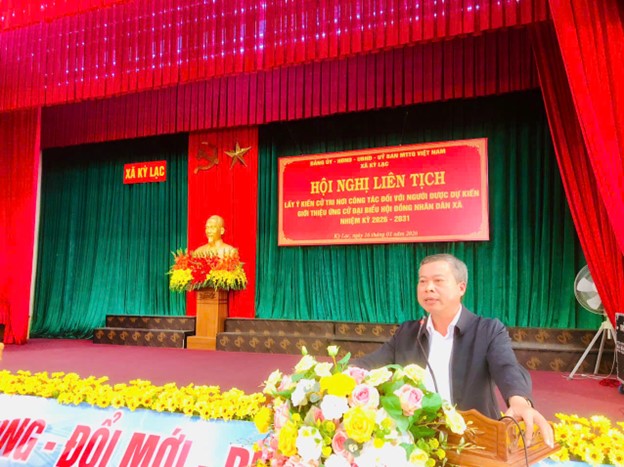 ĐẢNG ỦY XÃ KỲ LẠC TỔ CHỨC HỘI NGHỊ LẤY Ý KIẾN CỬ TRI NƠI CÔNG TÁC ĐỐI VỚI NGƯỜI ĐƯỢC DỰ KIẾN GIỚI THIỆU ỨNG CỬ ĐẠI BIỂU HĐND XÃ NHIỆM KỲ 2026-2031