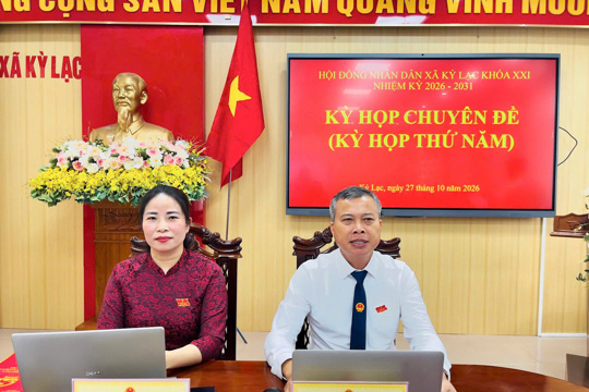 HĐND xã Kỳ Lạc tổ chức Kỳ họp thứ 5 (Kỳ họp chuyên đề) HĐND xã khóa XXI, nhiệm kỳ 2026 - 2031, ứng dụng phần mềm Kỳ họp số 