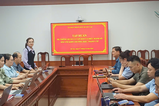 Xã Kỳ Lạc hưởng ứng ngày chuyển đổi số Quốc gia 2026: Tổ chức tập huấn Hệ thống quản lý văn bản và điều hành số cho khối trường học và Trạm Y tế 