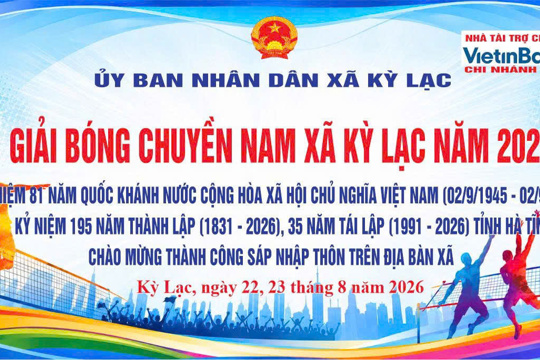 Xã Kỳ Lạc tổ chức thành công giải bóng chuyền nam năm 2026