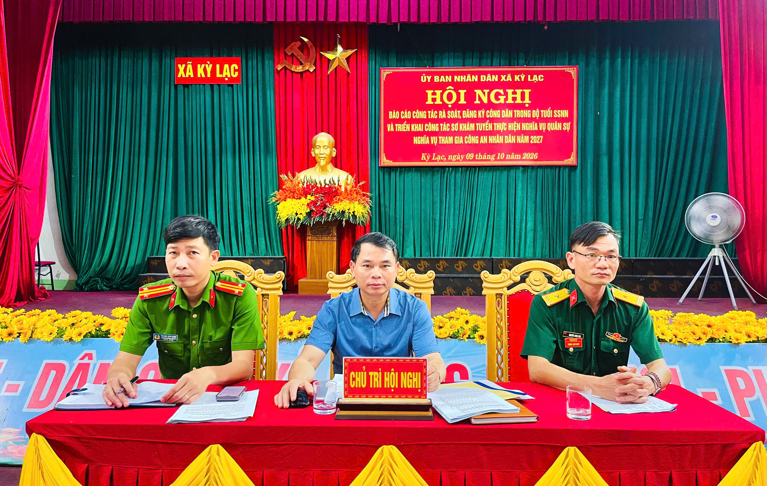 Xã Kỳ Lạc tổ chức Hội nghị báo cáo kết quả rà soát, đăng ký công dân trong độ tuổi sẵn sàng nhập ngũ và triển khai công tác sơ khám tuyển nghĩa vụ quân sự, nghĩa vụ Công an nhân dân năm 2027